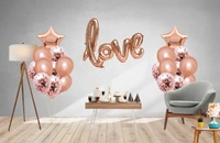 KIWI PARTY Rose Gold Star Foil Balloon –18INCH  Single Piece with Card Packaging