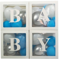 KIWI PARTY Blue Baby Balloon Box Set for Baby Shower, Gender Reveal & First Birthday