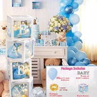 KIWI PARTY Blue Baby Balloon Box Set for Baby Shower, Gender Reveal & First Birthday