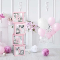 KIWI PARTY Pink Baby Balloon Box Set for Baby Shower, Gender Reveal & First Birthday