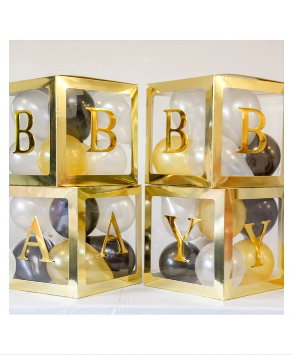 KIWI PARTY Golden Baby Balloon Box Set for Baby Shower, Gender Reveal & First Birthday