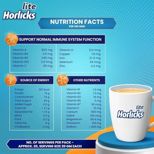 HORLICKS LITE 450GM JAR