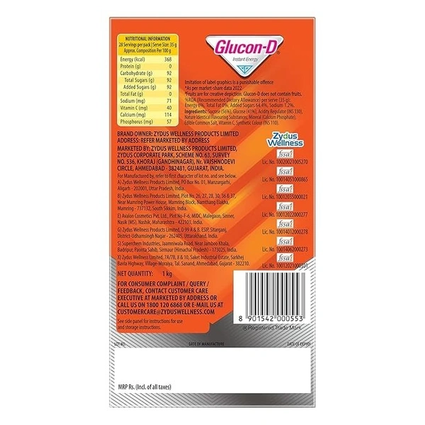 GLUCON-D TANGY ORANGE 1KG