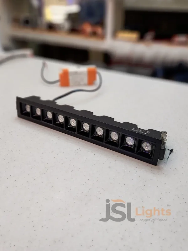 APRA AP 025 24W Black Linear Recessed COB Spotlight - 24W, 4000K