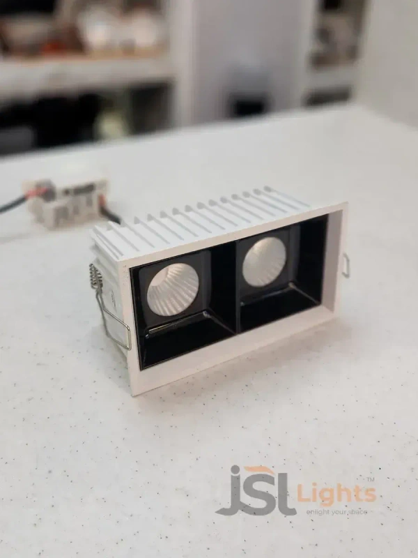 APRA AP 028 24W White PB Recessed Linear COB Downlight - 24W, 4000K, White PB