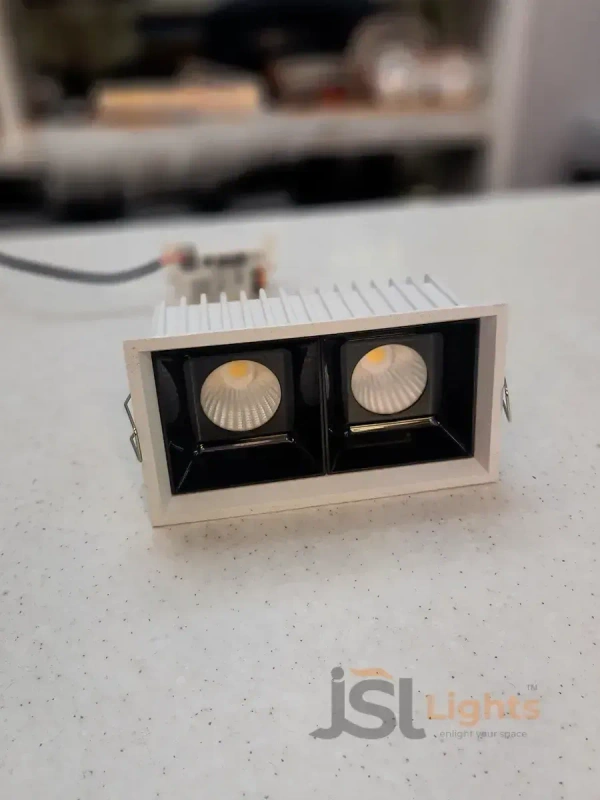 APRA AP 028 24W White PB Recessed Linear COB Downlight - 24W, 4000K, White PB