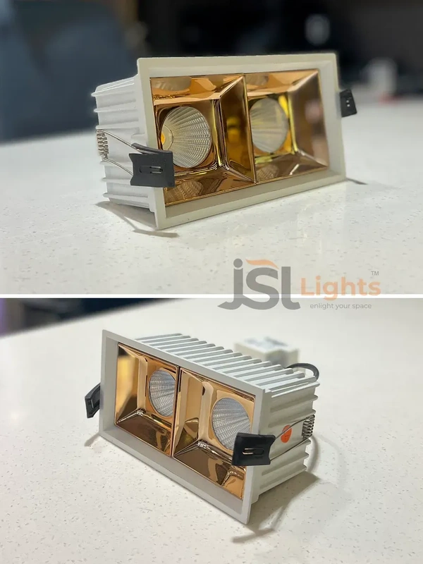 APRA AP 028 24W White RG Recessed Linear COB Downlight - 24W, 3000K, White RG