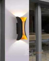 LX  LX099 10W Black Golden UP Down Outdoor Wall Light - 10W, WW
