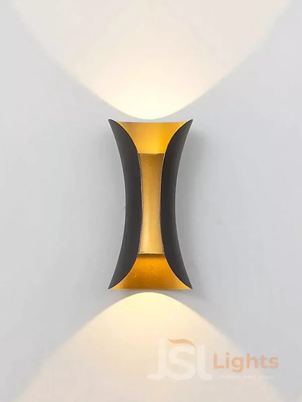 LX  LX099 10W Black Golden UP Down Outdoor Wall Light - 10W, WW