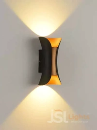 LX  LX099 10W Black Golden UP Down Outdoor Wall Light - 10W, WW