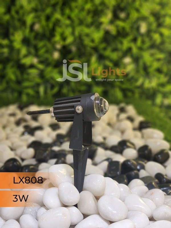 LX 808 3W LED Lens Spike Garden Light - 3W, WW