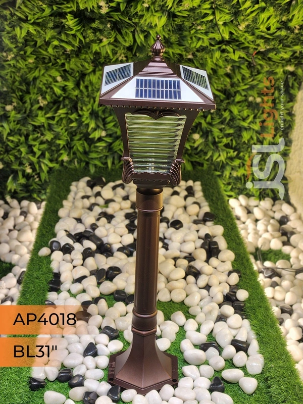 APRA APT4018 5W 31 Inches Solar 3CCT Outdoor Bollard Light - Bollard Light