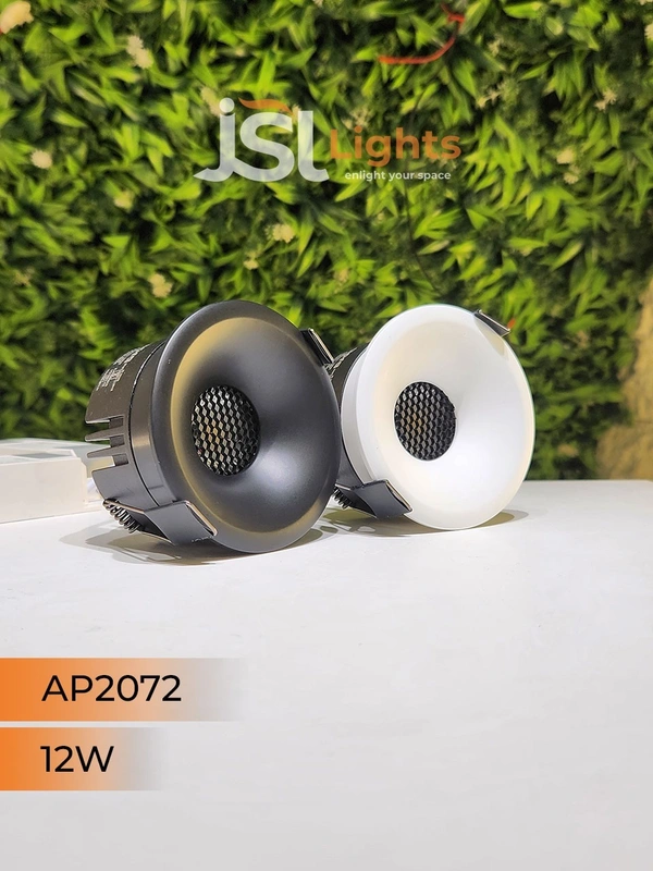 APRA AP 2072 12W Black Deep Recessed COB Downlight - 12W, 3000K, Black
