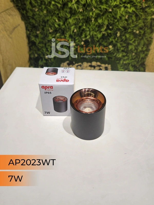 APRA AP 2023WT 7W Black RG Round Surface Cylindrical Light - 7W, 4000K, Black RG