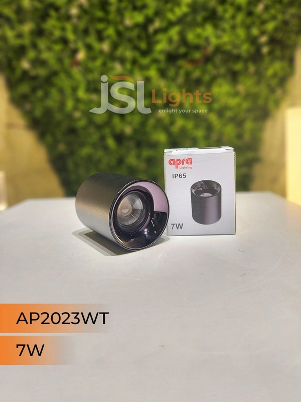 APRA AP 2023WT 7W Black PB Round Surface Cylindrical Light - 7W, 3000K, Black PB