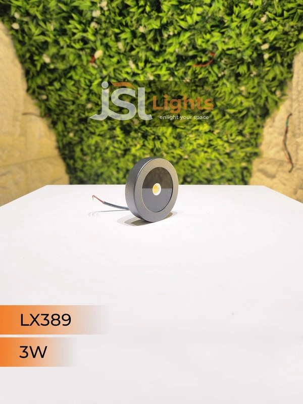 LX 389 3W Black Striker Round Surface Light - 3W, 4000K
