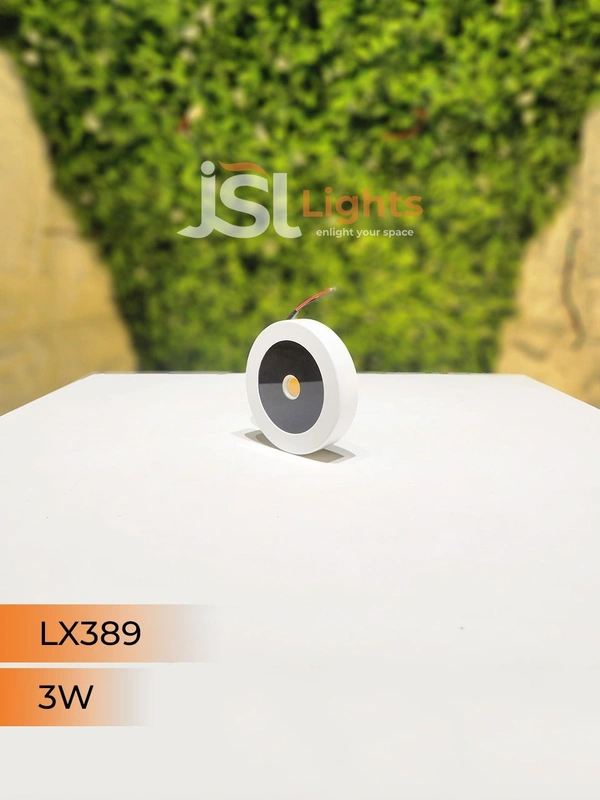 LX 389 3W White Striker Round Surface Light - 3W, 3000K