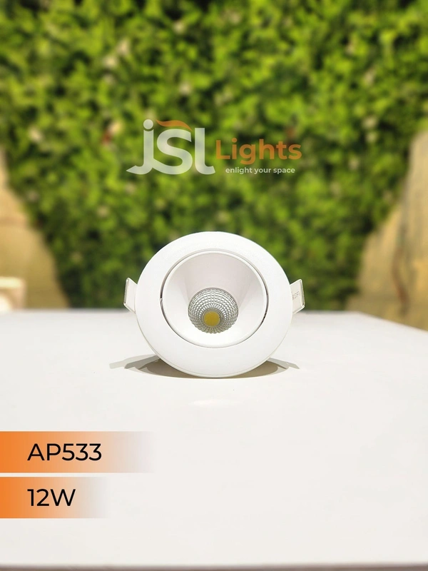 APRA AP 533 Round Deep Recessed COB Downlight - 12W, 6000K