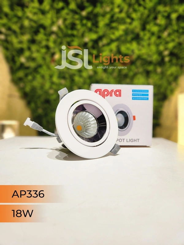 APRA AP 336 Round Deep Recessed COB Downlight - 18W, 6000K