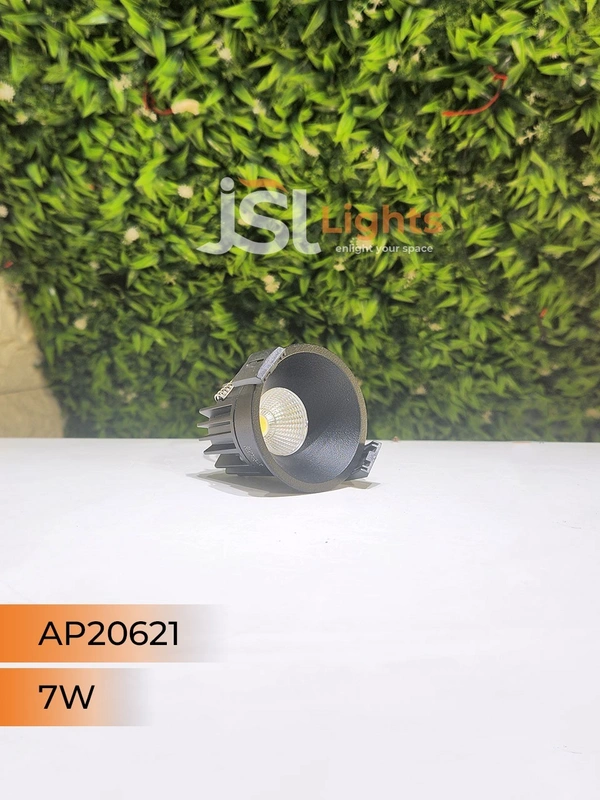 APRA AP20621 7W Black Body Recessed COB Downlight - 7W, 3000K, Black