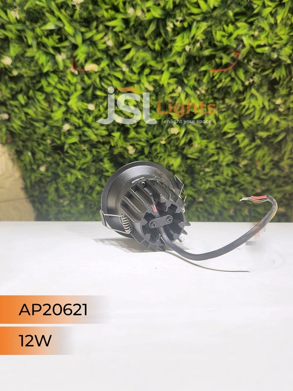 APRA AP20621 12W Black Body Recessed COB Downlight - 12W, 6000K, Black