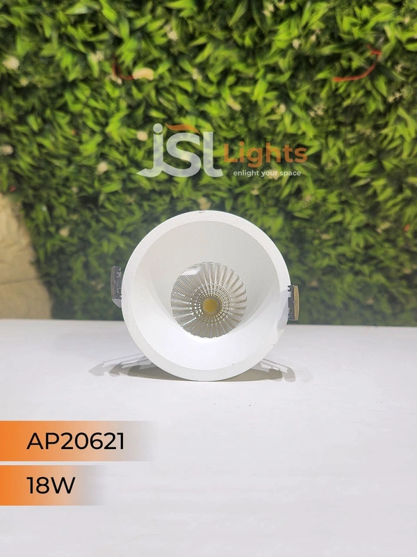 APRA AP20621 18W White Body Recessed COB Downlight - 18W, 6000K, White