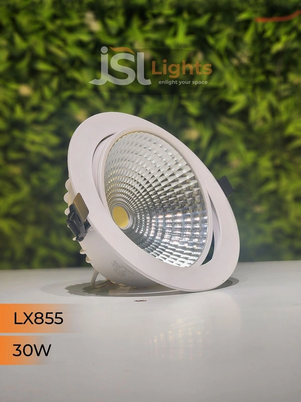 LX 855 30W Round Deep Recessed COB Downlight - 30W, 3000K