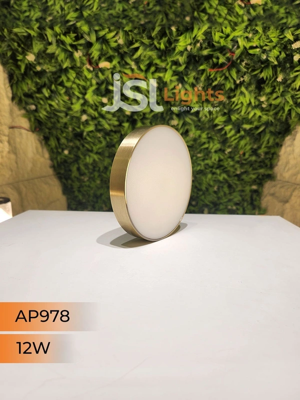 APRA  AP978 12W Round Surface  Diffuser  Panel Light - 12W, 3000K, PB