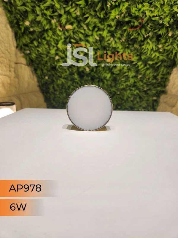 APRA  AP978 6W Round Surface  Diffuser  Panel Light - 6W, 3000K, PB