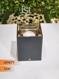 APRA AP677 12W Square Black Surface Cylindrical Light - 12W, 3000K, Black