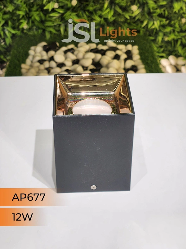APRA AP677 12W Square Black Surface Cylindrical Light - 12W, 4000K, Black