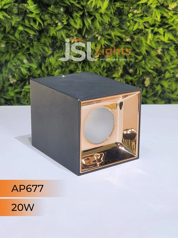 APRA AP677 20W Square Black Surface Cylindrical Light - 20W, 4000K, Black