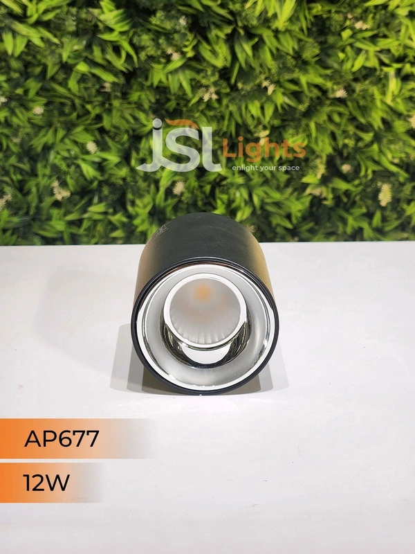 APRA AP677 12W Round Chrome Surface Cylindrical Light - 3000K