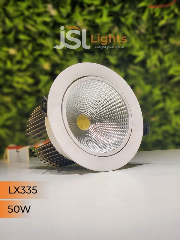  LX LX 335 COB Downlight for Saree, Cloth & Car Showrooms | Double Height Commercial LED | India - 50W, 3000K