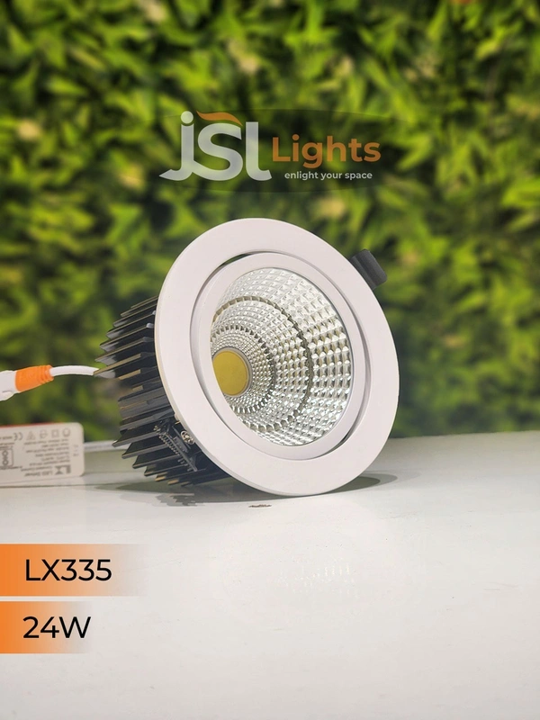 LX 335 24W COB LED Downlight – Ultra Bright Focus Light for Homes, Showrooms & Offices | Energy Efficient Ceiling Light By JSL Lights - 24W, 4000K