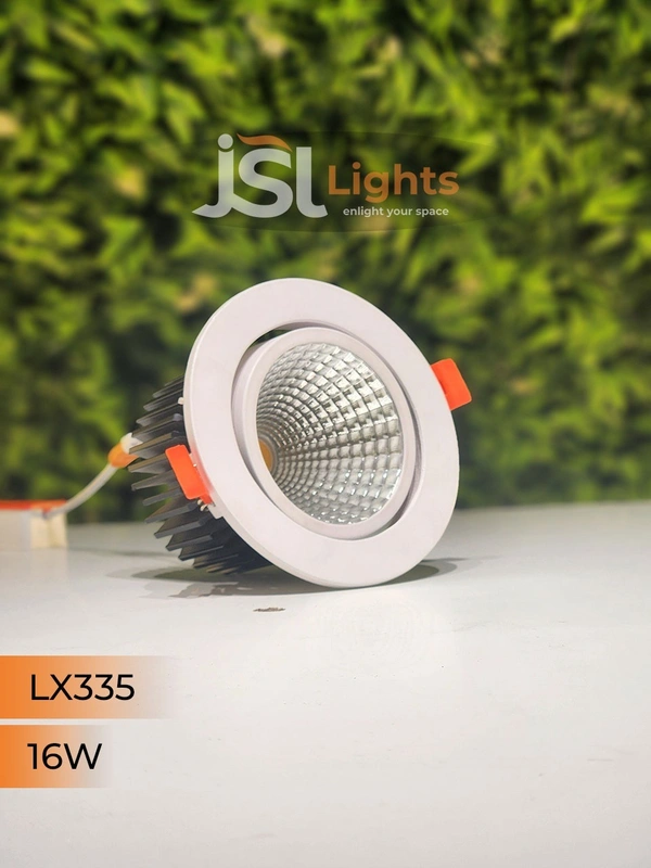  LX LX335 16W COB LED Downlight – High Brightness Focus Light for Homes, Showrooms & Offices | Energy Efficient Ceiling Light By JSL Lights - 16W, 3000K