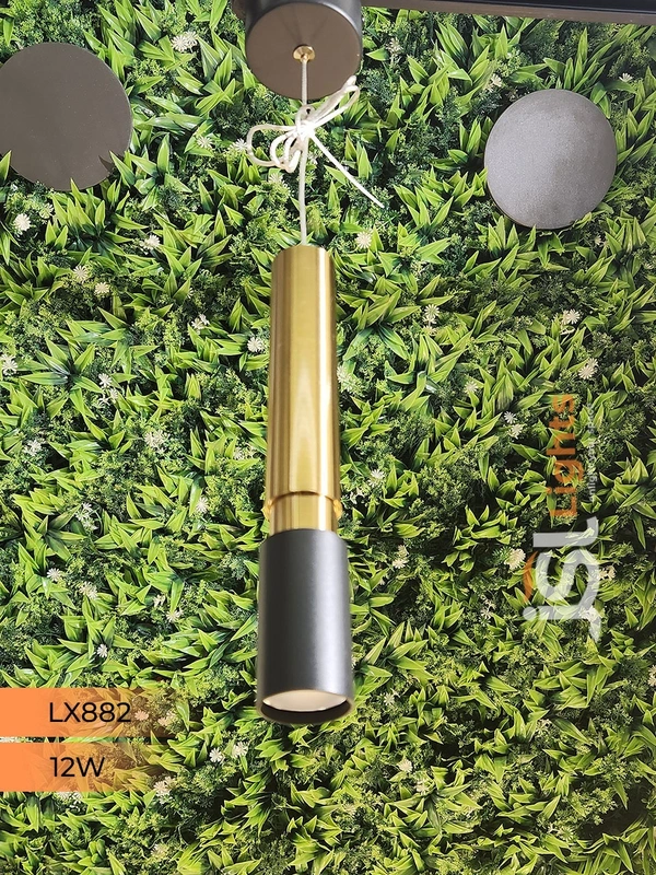 LX 882 Black GD 12W Surface Hanging Light - 12W, 3000K