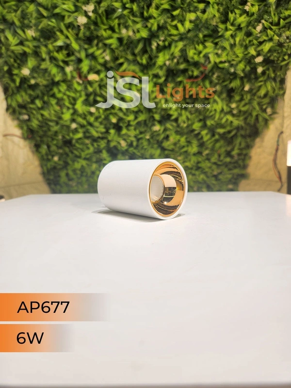 APRA AP677 6W Round Surface Cylindrical Light - 6W, 3000K, White