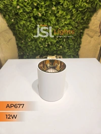 APRA AP677 12W Round Surface Cylindrical Light - 12W, 4000K, White