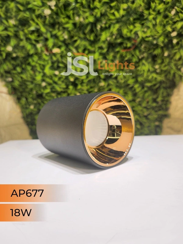 APRA AP677 20W Round Surface Cylindrical Light - 20W, 3000K, Black