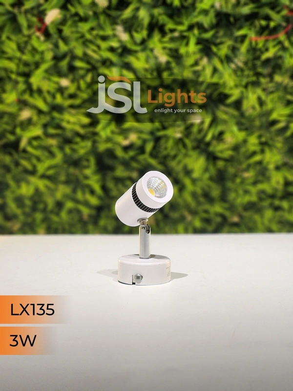 LX 135 3W LED Wall Spotlight White Body - 3W, 6000K, White