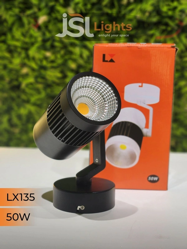 LX 135 50W LED Wall Spotlight Black Body - 50W, 4000K, Black