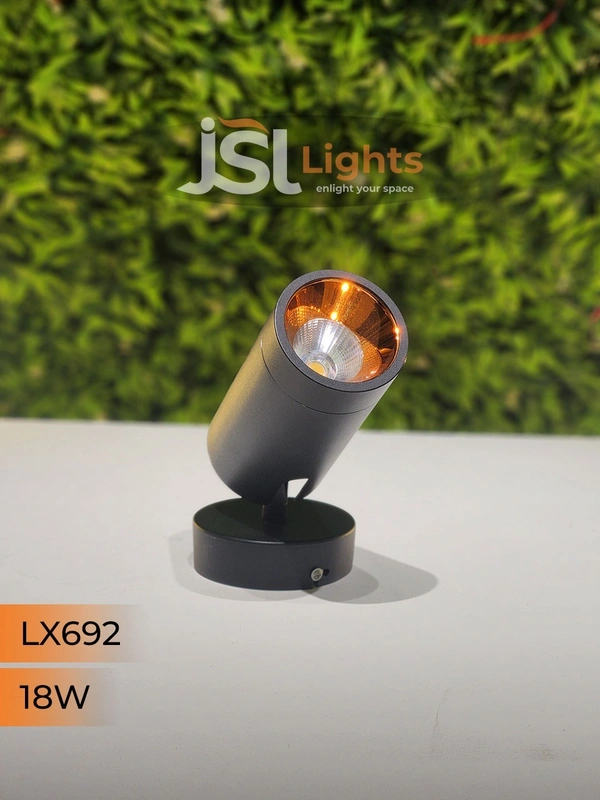 LX 692 18W LED Wall Spotlight Black Body - 18W, 4000K, Black