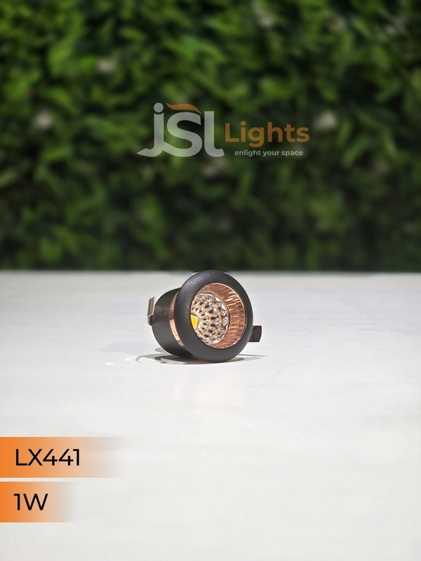 LX 441 1W Black RG Deep Recessed COB Downlight - 1W, 3000K, BK RG