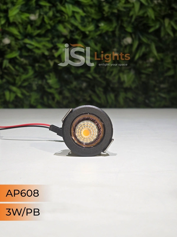 APRA 608 3W BK PB Deep Recessed COB Downlight - BK PB