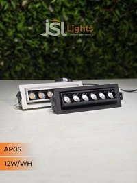 APRA AP05 12W Recessed Linear COB Downlight - Warm White | White GB Finish Adjustable 6-Lens Ceiling Focus Spotlight - 12W, 3000K, White