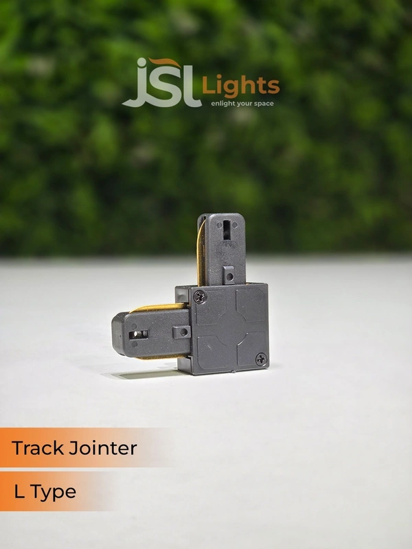 JSL APRA Spot Track Light PVC Straight Jointer  - L Jointer, Black