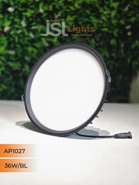 APRA 1027 36W RD Deep Down Diffuser Panel Led Light - 36W, 6000K, Black