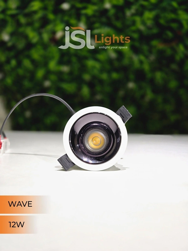 JSL Wave 12W White PB Deep Recessed COB Downlight - 12W, 3000K