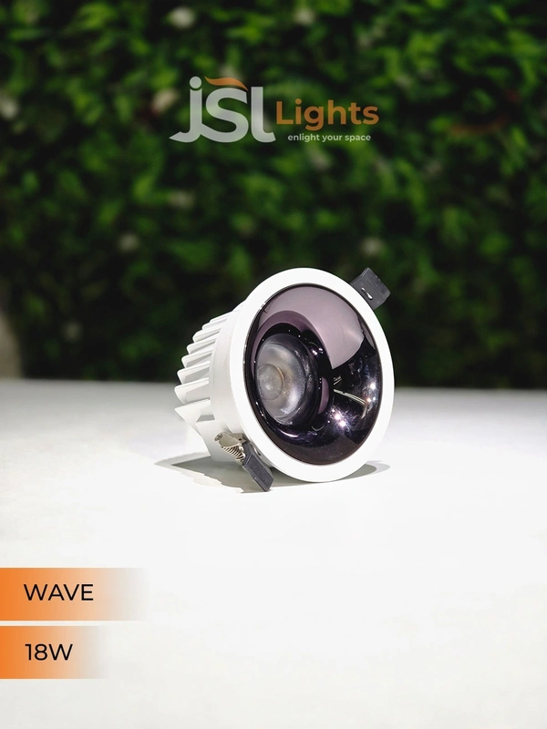 JSL Wave 18W White PB Deep Recessed COB Downlight - 18W, 3000K